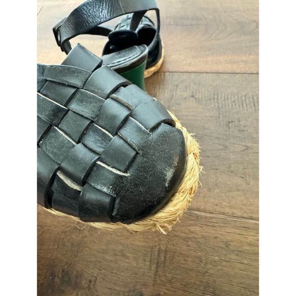 Tory Burch Black and Green Platform Heels - Picture 8 of 13